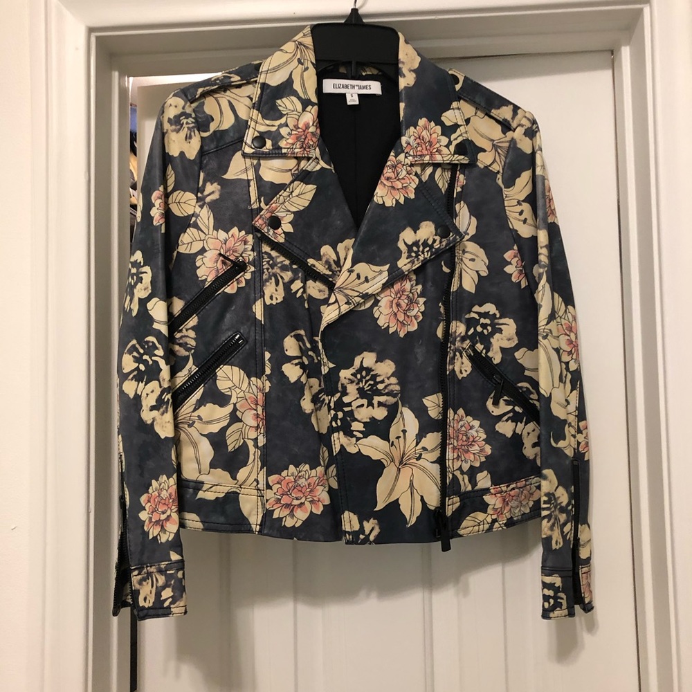 Elizabeth & James floral leather jacket